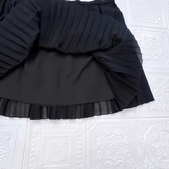 🛍️2 for $25 Sale🛍️ Women's Lined Mini Skirt Accordion Pleat Black Size‎ Medium - Picture 7 of 10
